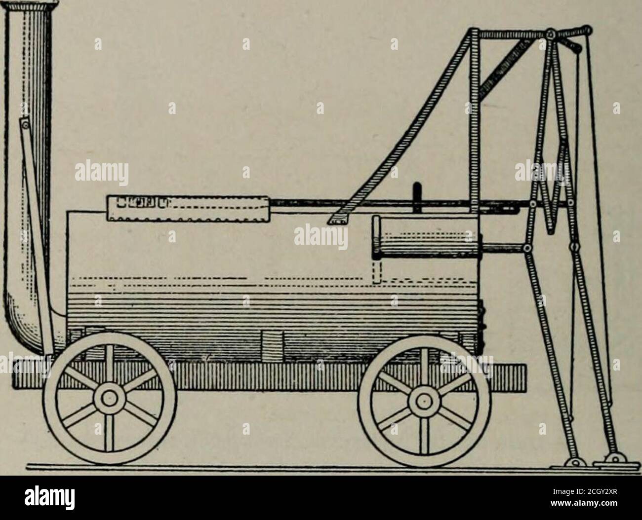 . Die Wissenschaft der Eisenbahn . Ein Zug auf der Middleton ^^ Leeds Railway und Kenton & Fawdown Colliery Railway. 1812-13. 518 PRIMITIVE ANWENDUNG VON DAMPF.. Die Mechanical TraAeler oder Pferdekeule Lokomotive. 1813. Stockfoto