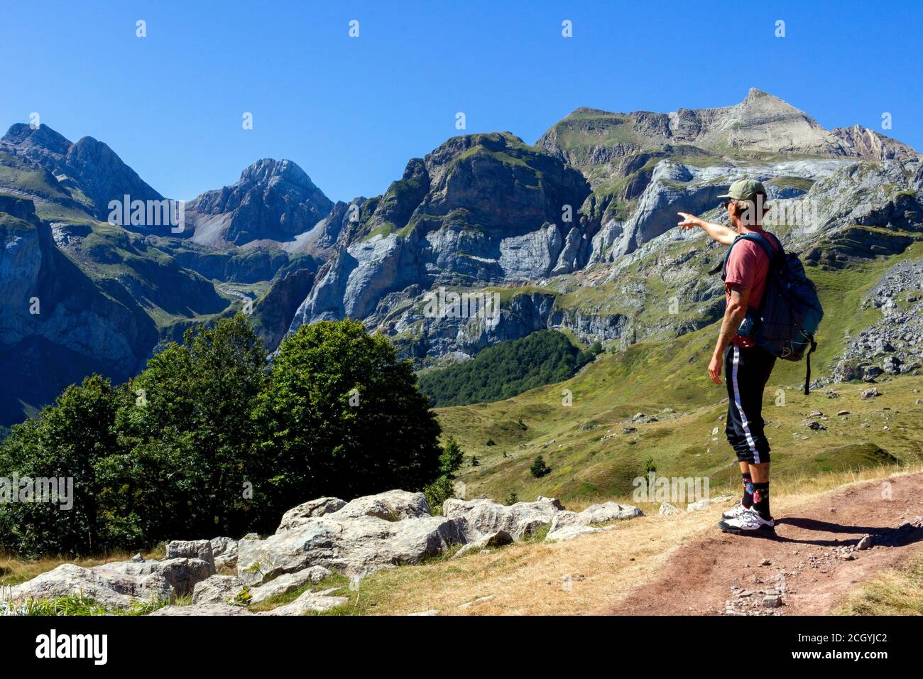 Wandern zum Estaens See, Spanische Pyrenäen, Aragon, Spanien Stockfoto