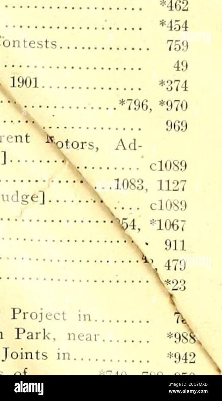 . The Street Railway Journal . rdville, Pa., New Cars *1000 Glen Cove, L. I., Single-Phase Railway *105o Kommentare zu 1046 Klasse, steil, Diskussion auf 620 Grand Rapids: Employees Clubhouse at... 1)45 Brandschutz in 114 Freight House *960 – – Neuwagen *174 Großbritannien: Consolidated Supply Com-pany, Ltd., Organisation von 932 Elektro-Dampf-Wettbewerb in 22 US-Dollar Hastings & District Tramways Company, System of *840 Guy Anchors (Matthews) *152 H Hamburg: Vorgeschlagene Hochbahn in.. 1138 Pland Book, Question Box 170, 273 Harrigan, J. R *725 Harrington, Walter E 1SS, 294 Harrisburg: Central Penns Stockfoto