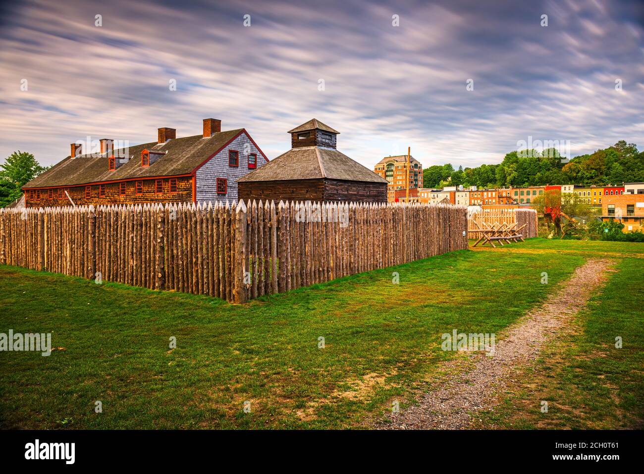 Augusta, Maine, USA im historischen Fort Western am Morgen. Stockfoto