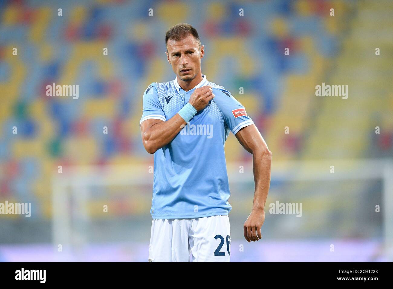 Frosinone, Italien. September 2020. Stefan Radu von SS Lazio beim Freundschaftsspiel zwischen Frosinone und SS Lazio im Stadio Benito Stirpe, Frosinone, Italien am 12. September 2020. Foto von Giuseppe Maffia. Kredit: UK Sports Pics Ltd/Alamy Live Nachrichten Stockfoto