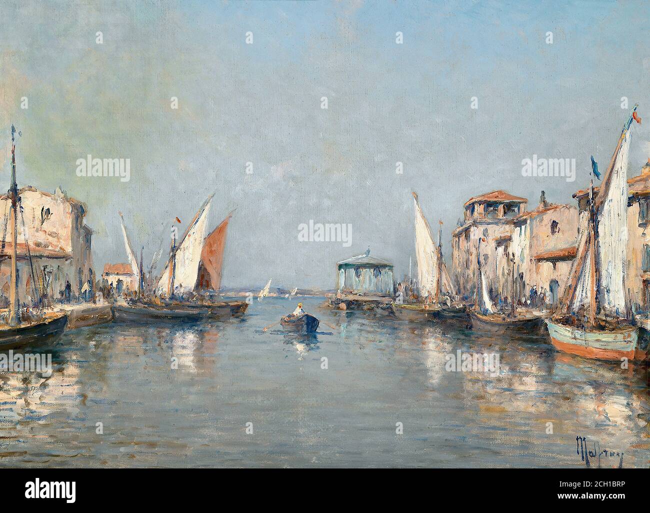 Malfroy Charles - Schiffe im Hafen - Französische Schule - 19. Und Anfang des 20. Jahrhunderts Stockfoto