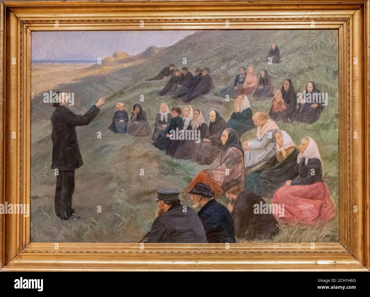 Ein Missionstreffen (EINE Feldpredigt) von Anna Ancher, 1903, Kunstmuseen von Skagen, Skagen, Dänemark Stockfoto