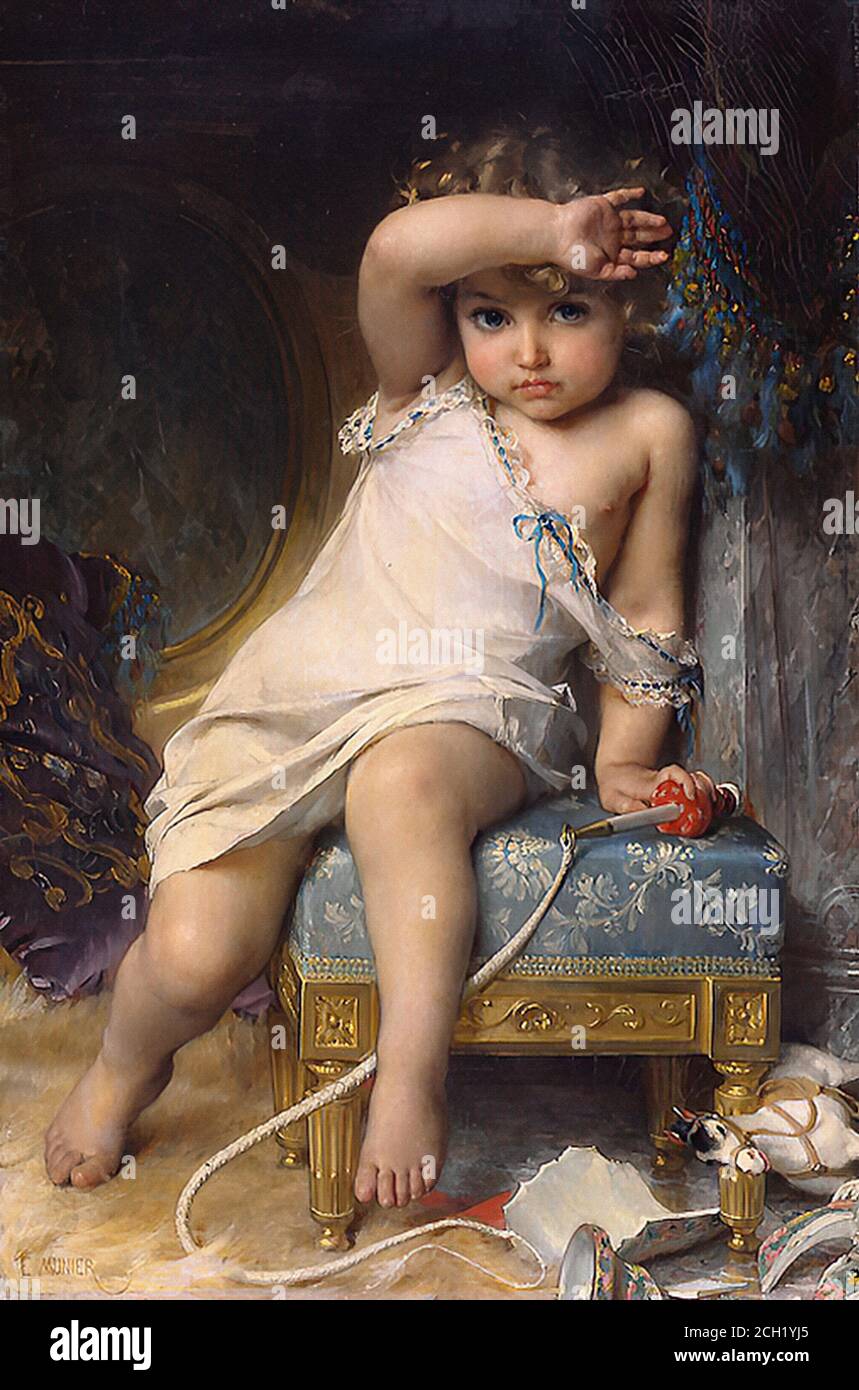 Munier Emile - die zerbrochene Vase - Französische Schule - 19. Und Anfang des 20. Jahrhunderts Stockfoto