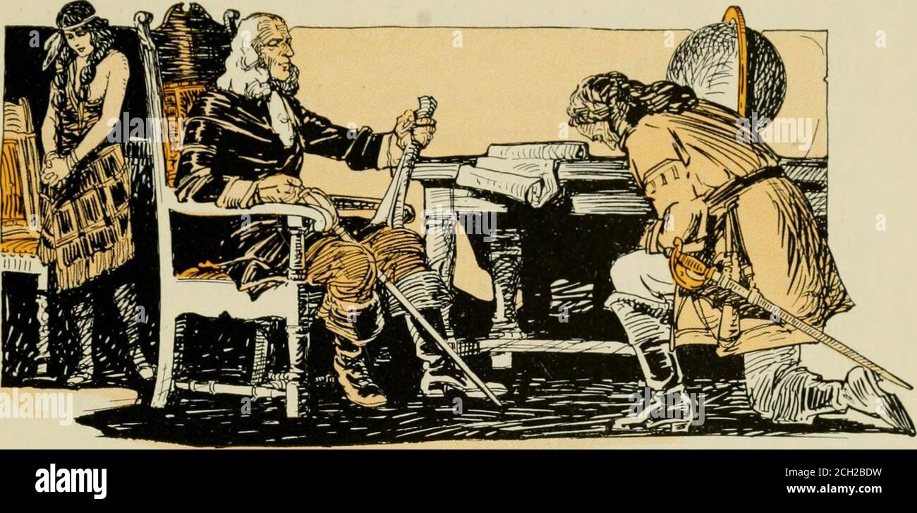 . Romanzen von Mobile . Battle House, Mobil 18. IM SCHATTEN VON FORT ST. LOUIS weder Schlösser, noch Balken, noch Stimme der grimmigen Autorität kann dazu dienen, das wagemutige Herz der Jugend zu entmutigen; ein gott – Dan Amor – herrscht mit großer Mehrheit – Herren mögen befehlen, aber die Liebe wird gewinnen, verlassen. ■ – Lieder des Golfes Lieutenant Henri Francois Carbonel war einfach krank und in einem bösen Geisteszustand. Sein normalerweise gutmütiges, bonny Gesicht wurde durch ein am meisten verbietendes frownand verdunkelt er schaute heraus über einer Bastion des neuen Fort St. Louis, gesetzt in einer Alabama Wildnis für den Ruhm von Frankreich, mit abwarzendem Blick, der krank sein wird Stockfoto