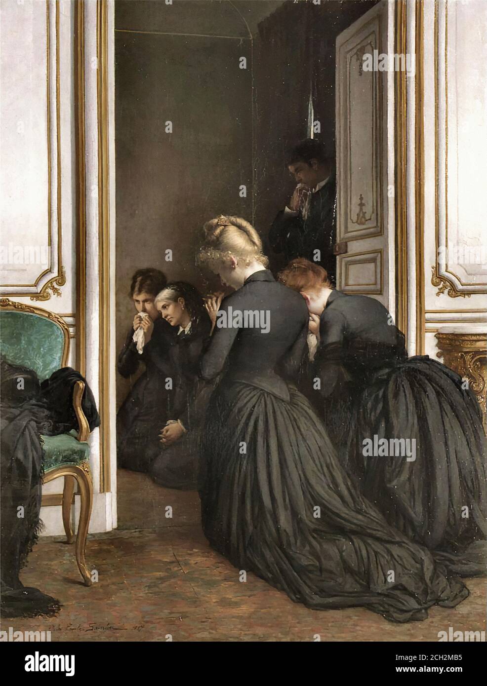 Saintin Jules Emile - das letzte Gebet - Französische Schule - 19. Und Anfang des 20. Jahrhunderts Stockfoto
