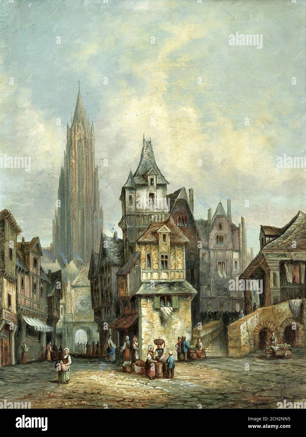 Schafer Henri - Stadtbild aus den Niederen Ländern 2 - Französische Schule - 19. Und Anfang des 20. Jahrhunderts Stockfoto