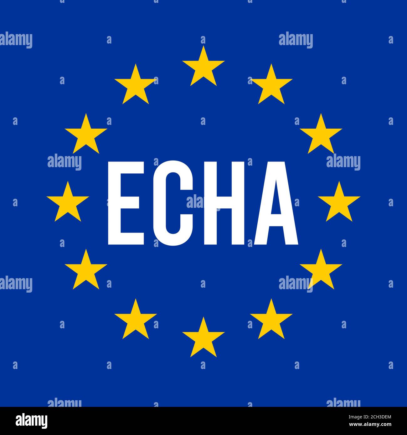 ECHA, Symbol der Europäischen Chemikalienagentur Stockfoto