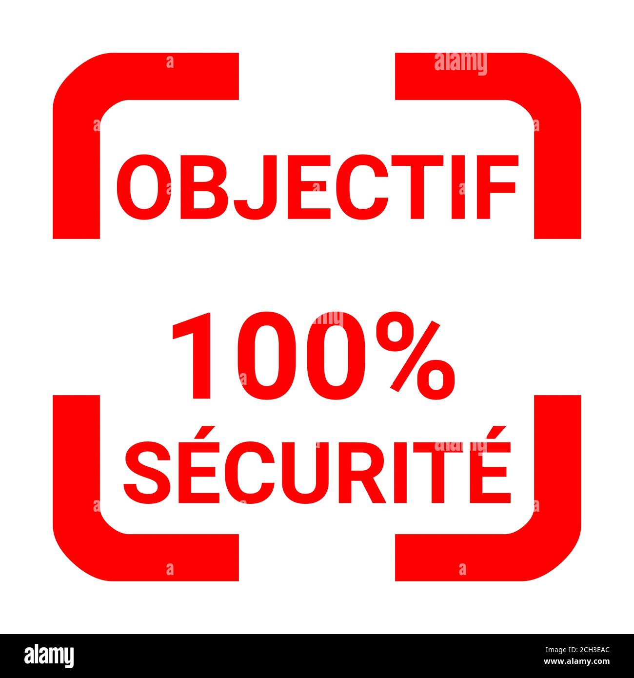 100 % Sicherheitsziel in französischer Sprache Stockfoto