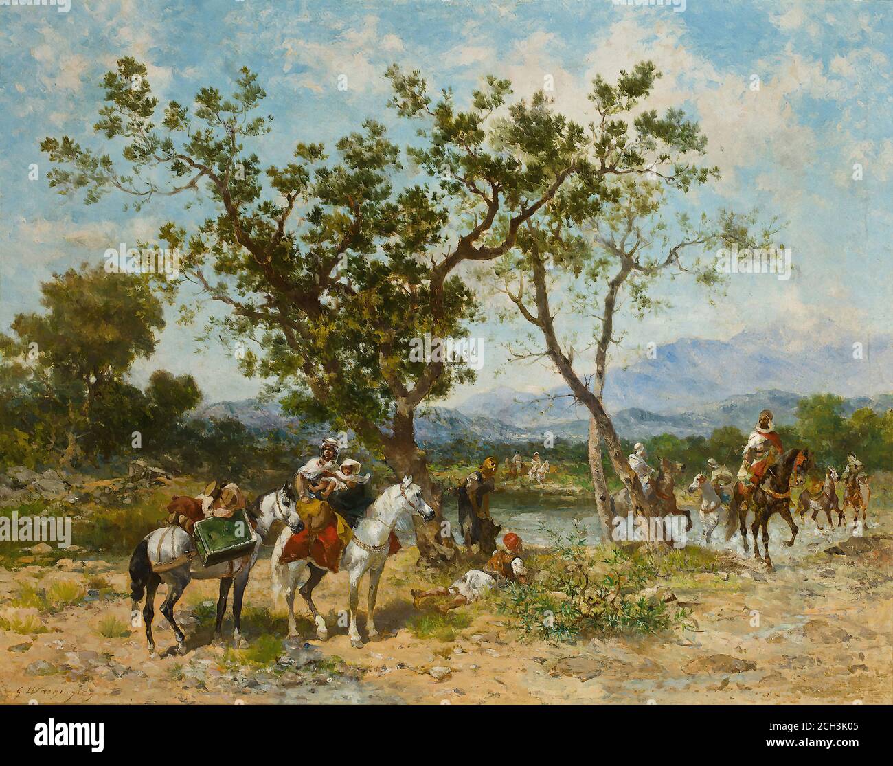 Washington Georges - Arabische Soldaten in einer Oase - Französisch Schule - 19. Und Anfang des 20. Jahrhunderts Stockfoto