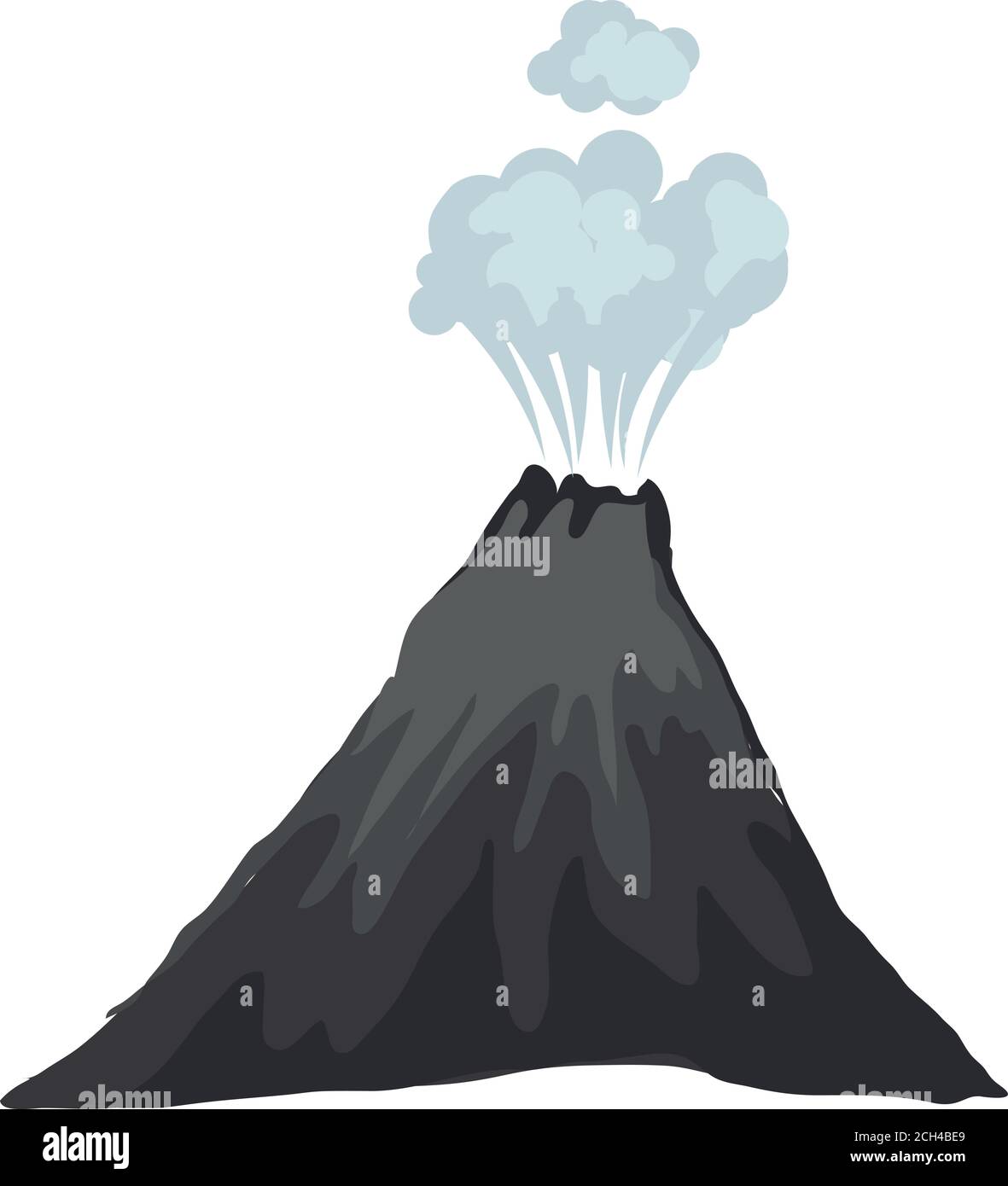 Symbol für den Vulkan des Erdbebenausbruchs. Cartoon von Erdbeben Eruption Vulkan Vektor-Symbol für Web-Design isoliert auf weißem Hintergrund Stock Vektor