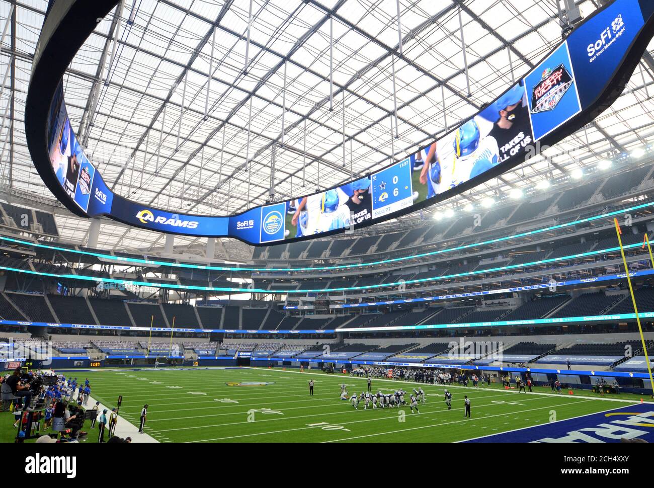 Inglewood, Usa. September 2020. Los Angeles Rams spielen gegen die Dallas Cowboys im SoFi Stadium in Inglewood, Kalifornien am Sonntag, 13. September 2020. Foto von Lori Shepler/UPI Kredit: UPI/Alamy Live Nachrichten Stockfoto