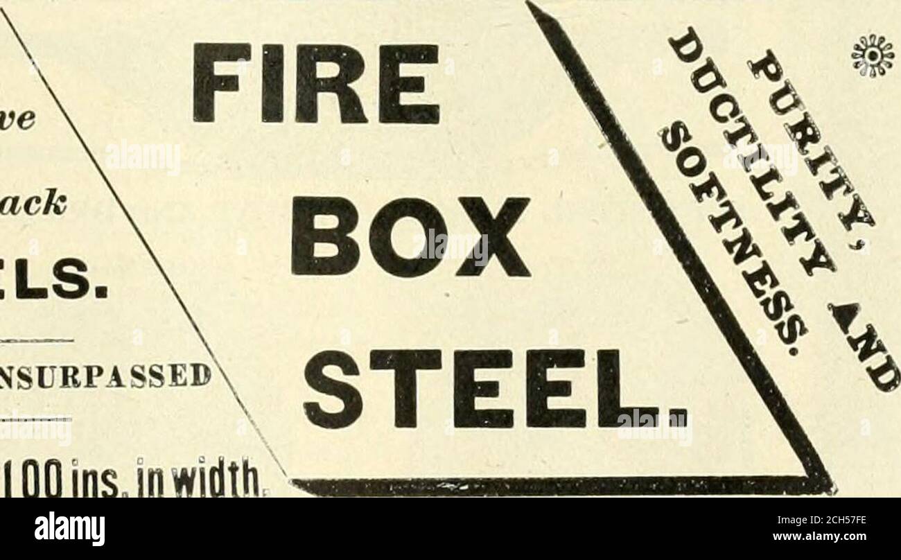 . Lokomotive Engineering: Eine praktische Zeitschrift für Eisenbahn-Triebkraft und Rollmaterial. Leicht Zu Manipulieren. Positive Aktion. Wirtschaftlich zu warten. InterchangeaTsle mit anderen Standardmaschinen. DETRbiT ÖLER CO., Detroit, mich. TA YLORJ&STAYBOLT EISENACHSEN, Kolbenstangen, Kurbel Plus und Forglngs of allDescriptions, verwendet von I.eadlng Ballrosda. R.MUSHETS SPECIAL ANDTITANIC STEELS ALLEINVERTRETER IN DEN VEREINIGTEN STAATEN, B. M. JONES SI, CO., BOSTON, 11 AUD 13 OLIVER STREET. NEW York, 143 Liberty Street Boiler, Lokomotive UND Smoke Stack. STÄHLE. QUiLITY UNÜBERTROFFENE Platten bis zu i 00 Zoll. Stockfoto