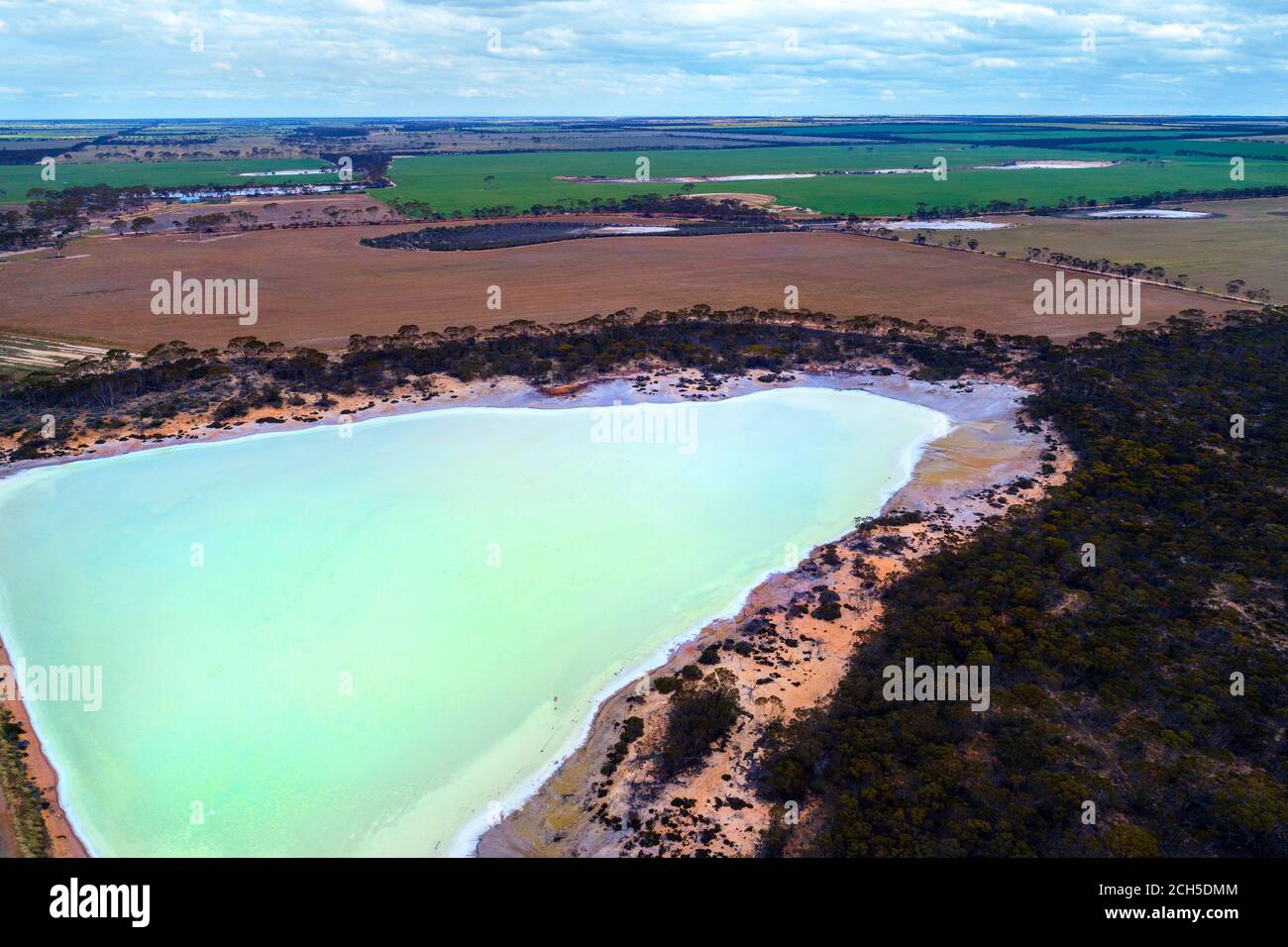 Luftaufnahme von Salzsee, Lachs Gums, Western Australia Stockfoto