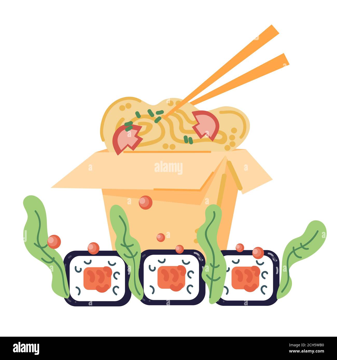 Japanisches Restaurant Icon-Menü oder Logo mit Sushi. Stock Vektor