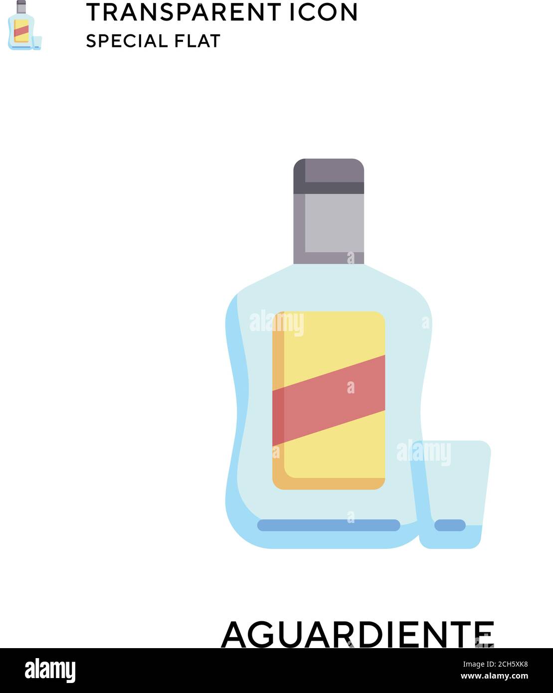 Vektorsymbol „aguardiente“. Flache Illustration. Vektor EPS 10. Stock Vektor