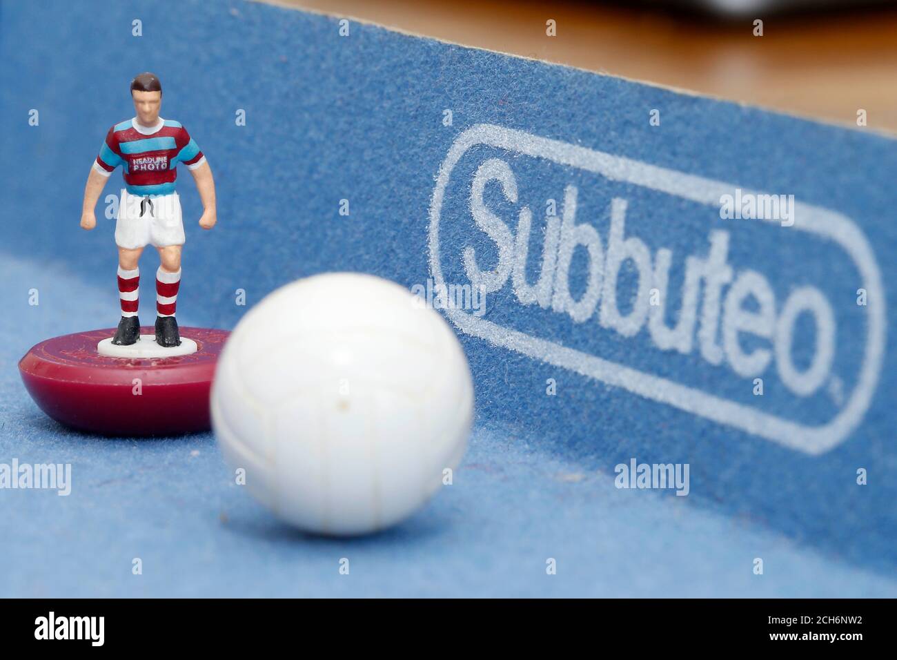 Subbuteo Inddor Edition, das Tischfußballspiel. Stockfoto