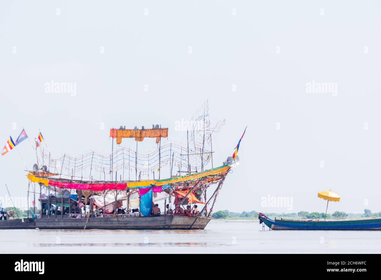 Boote am Tonle SAP See Stockfoto