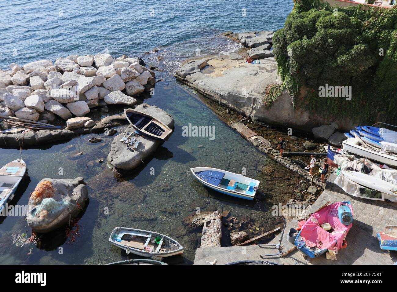 Napoli - Barche a Marechiaro Stockfoto