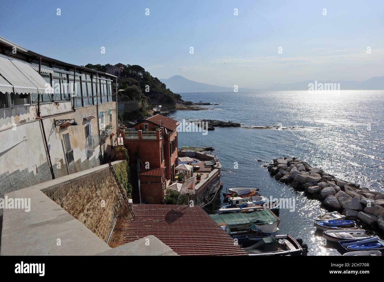 Napoli - Panorama a Marechiaro Stockfoto