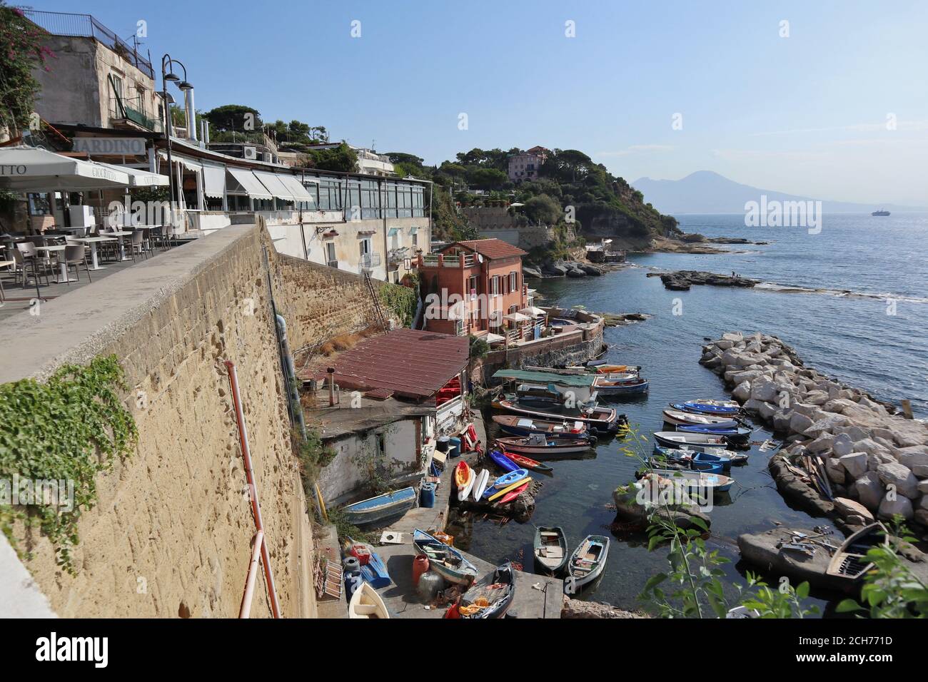 Napoli - Panorama del porticciolo di Marechiaro Stockfoto