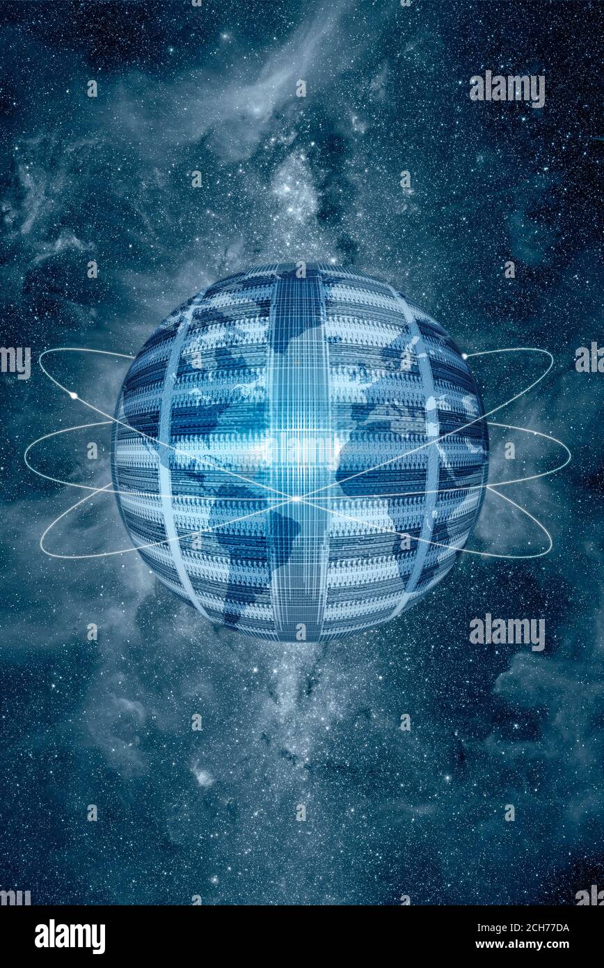 Digitale High-Tech Welt Planet Erde Konzept Stockfoto