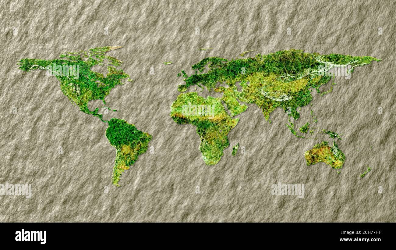 Green Issues Weltkarte Konzept Stockfoto