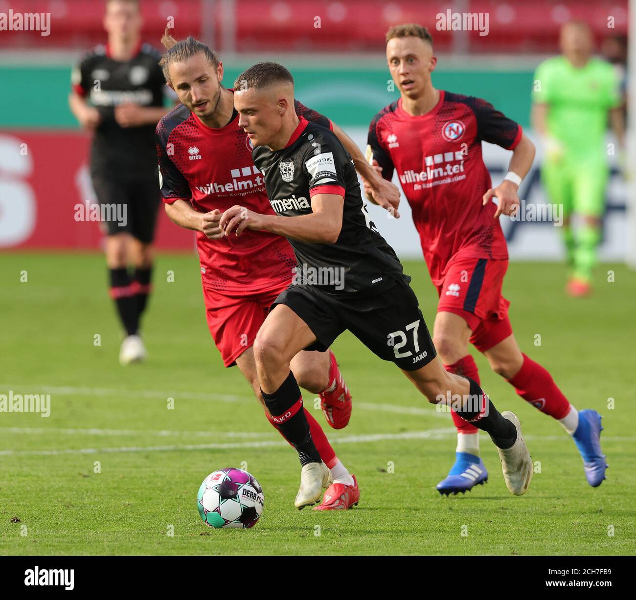 Stadt Leverkusen, Deutschland. 13. Sep, 2020. firo: 13.09.2020, Fußball, DFB-Pokal, 1. Runde, Saison 2020/2021, FC Eintracht Norderstedt - Bayer 04 Leverkusen 0: 7 Florian WIRTZ, Leverkusen, Duelle Quelle: dpa/Alamy Live News Stockfoto