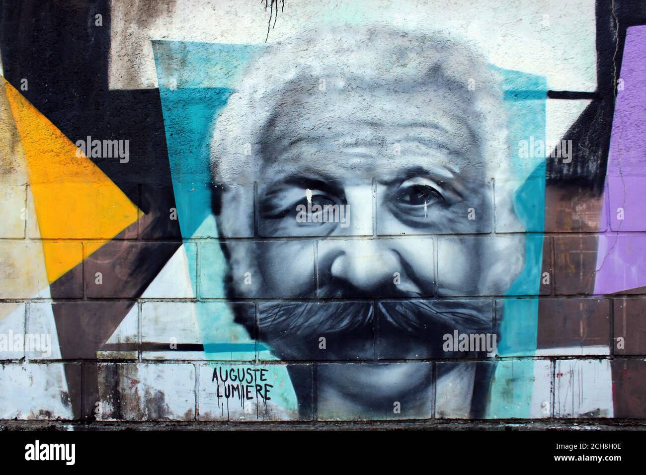 Wandmalereien, Street-Art, Wandkunst, an der Wand in einem Park von Opatija, Kroatien, Europa Stockfoto