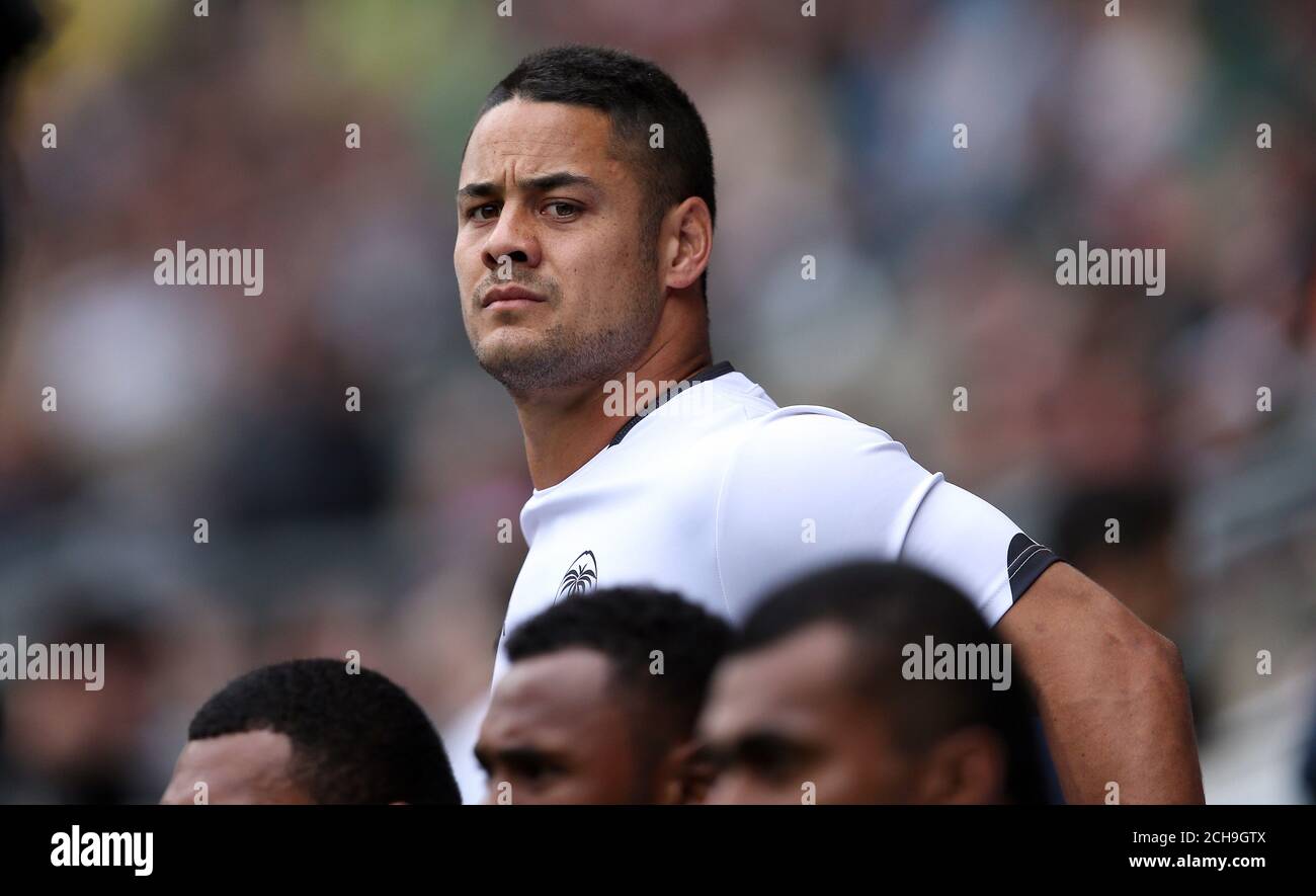 Jarryd Hayne aus Fidschi während der HSBC Sevens World Series im Twickenham Stadium, London. Stockfoto