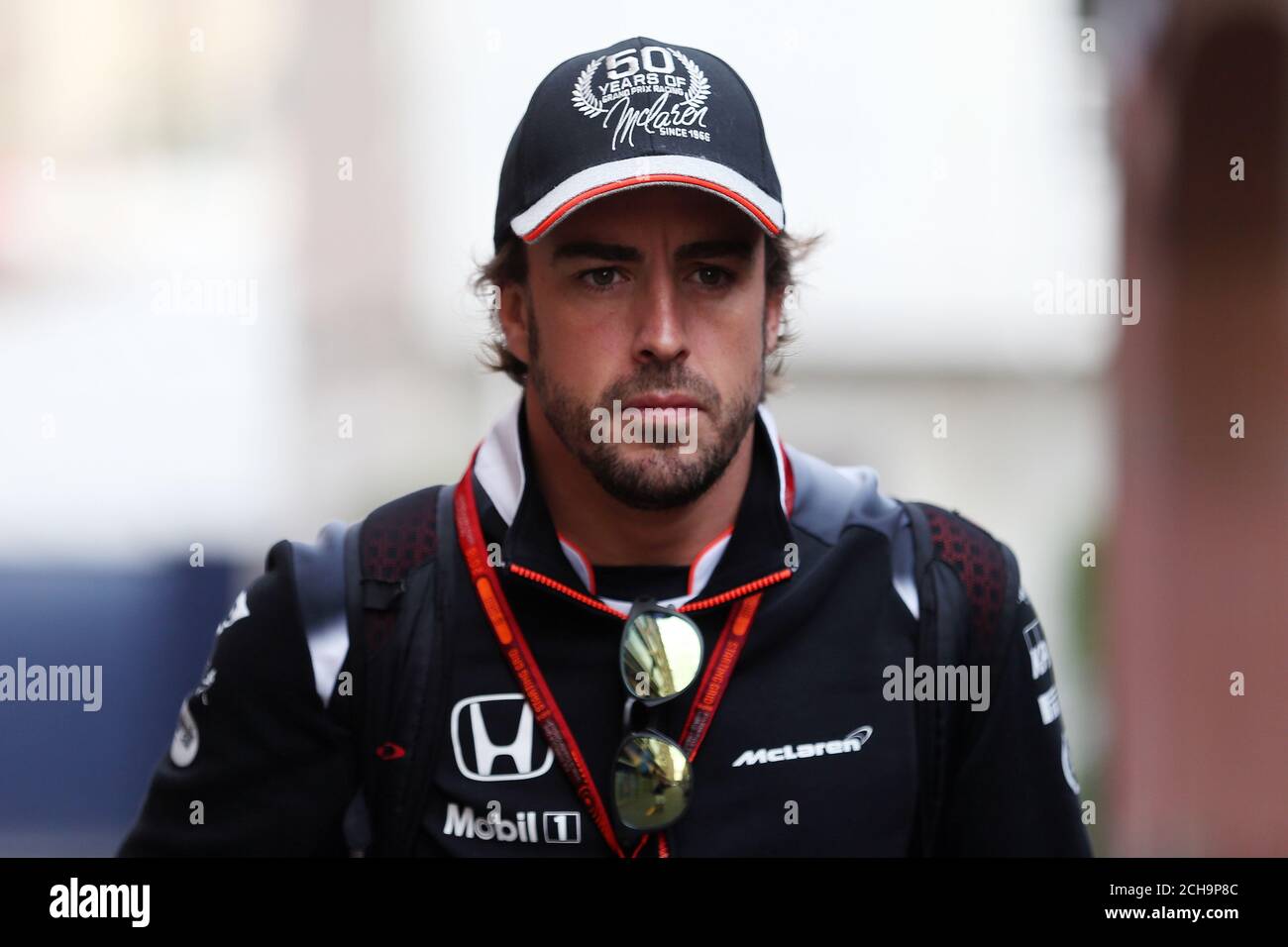 Fernando Alonso von McLaren auf dem Circuit de Monaco, Monaco. DRÜCKEN Sie VERBANDSFOTO. Bilddatum: Donnerstag, 26. Mai 2016. Siehe PA Story AUTO Monaco. Bildnachweis sollte lauten: David Davies/PA Wire. EINSCHRÄNKUNGEN: Nur für redaktionelle Zwecke. Kommerzielle Nutzung mit vorheriger Zustimmung der Teams. Weitere Informationen erhalten Sie unter +44 (0)1158 447447. Stockfoto