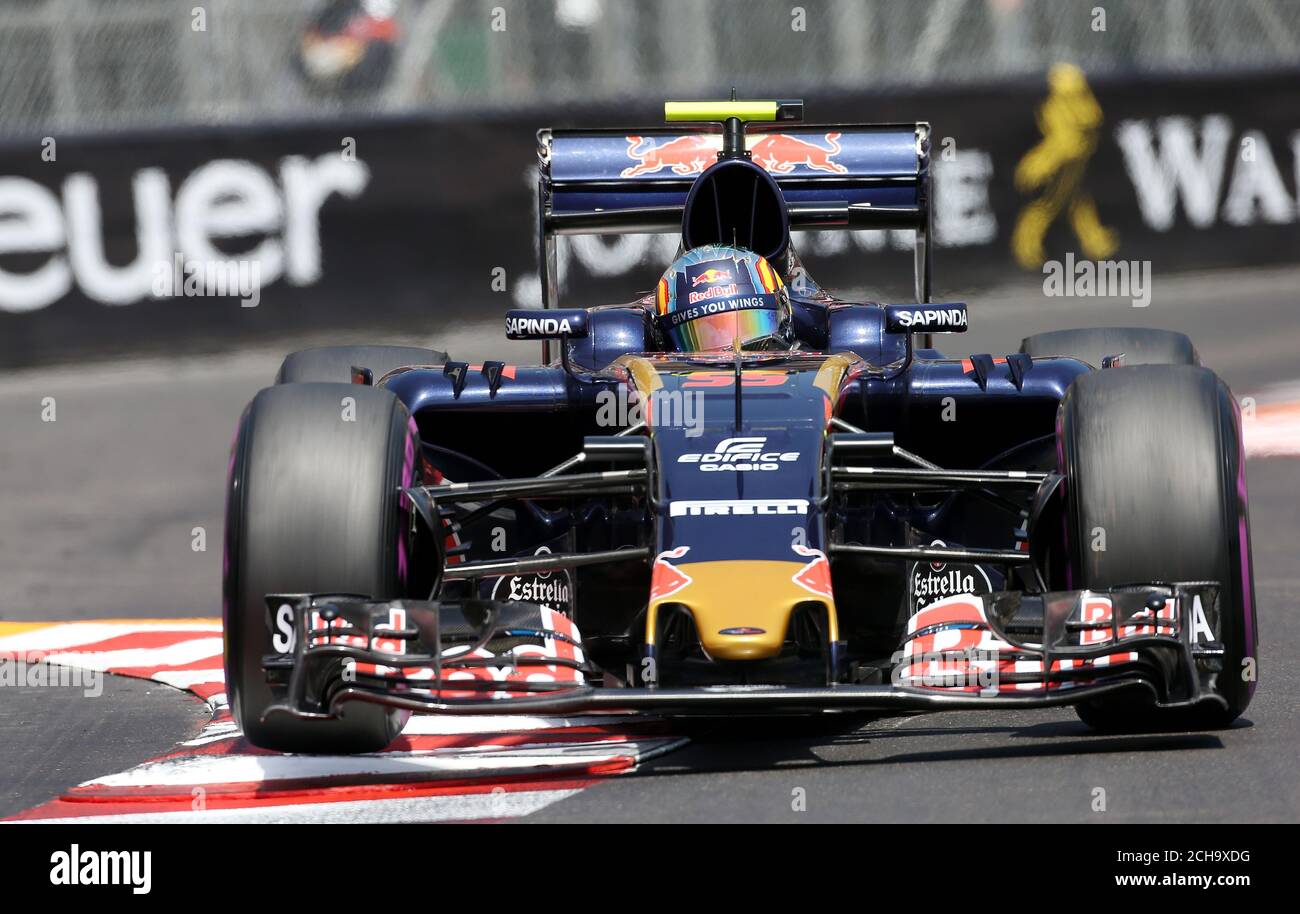 Carlos Sainz von Torro Rosso beim dritten Training auf dem Circuit de Monaco, Monaco. DRÜCKEN SIE VERBANDSFOTO. Bilddatum: Samstag, 28. Mai 2016. Siehe PA Story AUTO Monaco. Bildnachweis sollte lauten: David Davies/PA Wire. Stockfoto