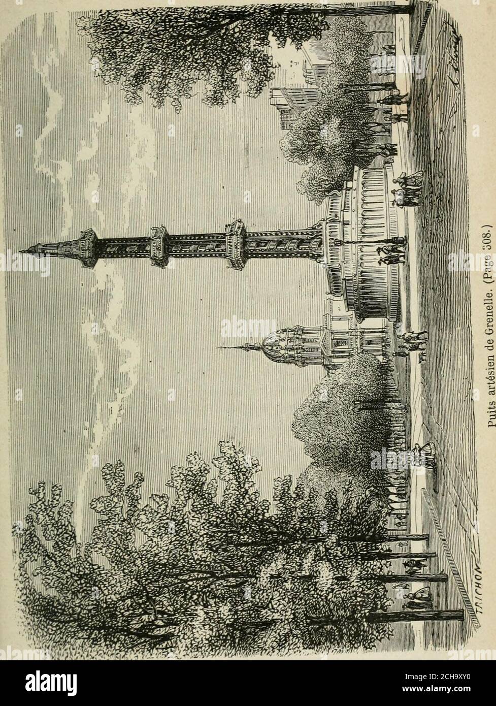 . Les merveilles du nouveau Paris-- . vettes et ce qui sensuit, les procédés déclairage et dechauffage y afférents, comme aussi linstallation et le ma-tériel des vestiaires, water-closets, bains froids et chauds,de même que tous les matériaux qui, au lieu dêtre simple-ment apportans, PU ont dés la déco-ration ou les accessoires de ce Grand et complexe édifice. « Si lon se figure un damier longdong, arrondi, sans coins,une table de Pythagore à double entrée, les cases transver-Sales devenant circulaires et les longitudinales rayonnant,on Aura une image assez fidèle des bât Stockfoto
