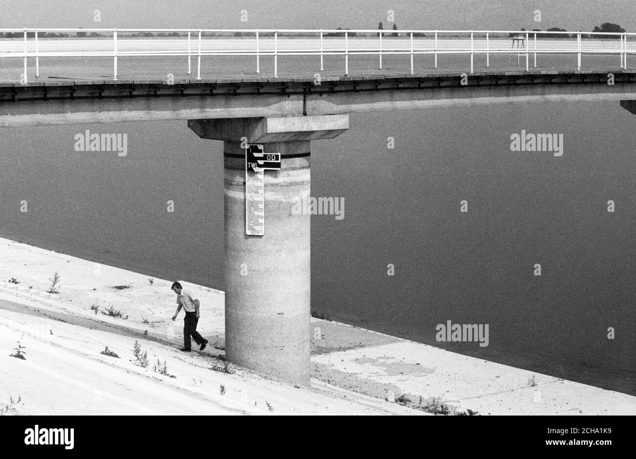 Staines Stauseen während der Dürre im Sommer 1976. Stockfoto