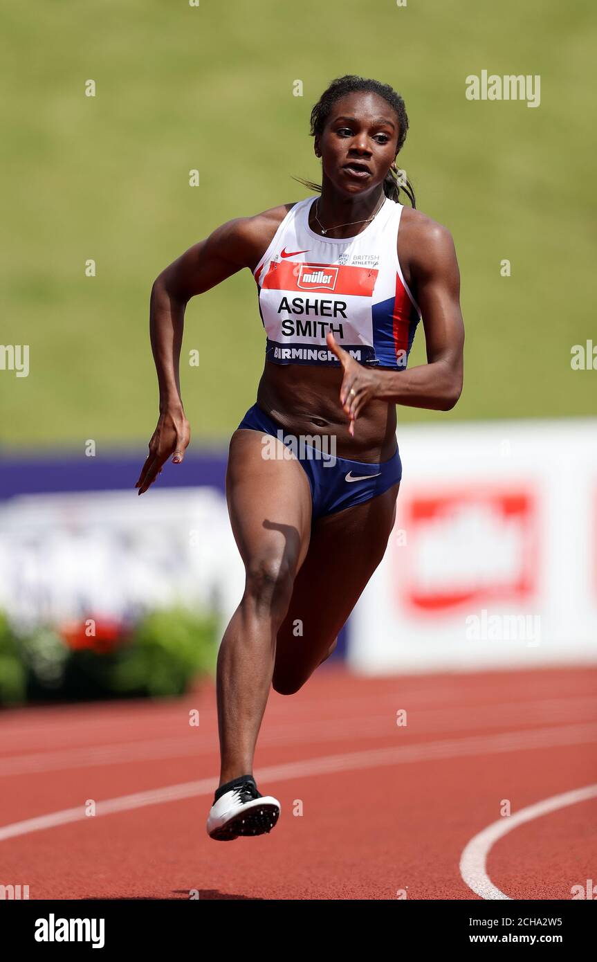Dina Asher-Smith am zweiten Tag der British Championships im Alexander Stadium, Birmingham. Stockfoto