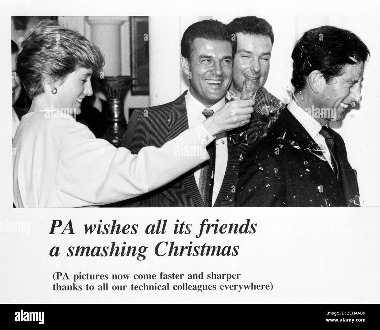 Eine Grafik der Pressevereinigung, die an alle PA-Abonnenten ausgegeben wurde, um Weihnachten zu feiern. Stockfoto
