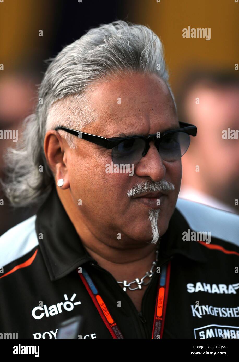 Sahara Force India Teamchef Vijay Mallya während des Trainingstages für den Großen Preis von Großbritannien 2016 auf dem Silverstone Circuit, Towcester. DRÜCKEN SIE VERBANDSFOTO. Bilddatum: Freitag, 8. Juli 2016. Siehe PA Story AUTO British. Bildnachweis sollte lauten: David Davies/PA Wire. Stockfoto