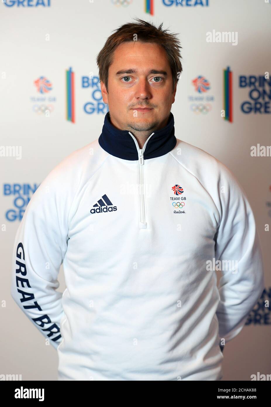 Athletics Biomechanist Ross Rugwood während der Team GB Kitting Out Session im NEC, Birmingham. DRÜCKEN Sie VERBANDSFOTO. Bilddatum: Mittwoch, 13. Juli 2016. Bildnachweis sollte lauten: Tim Goode/PA Wire Stockfoto