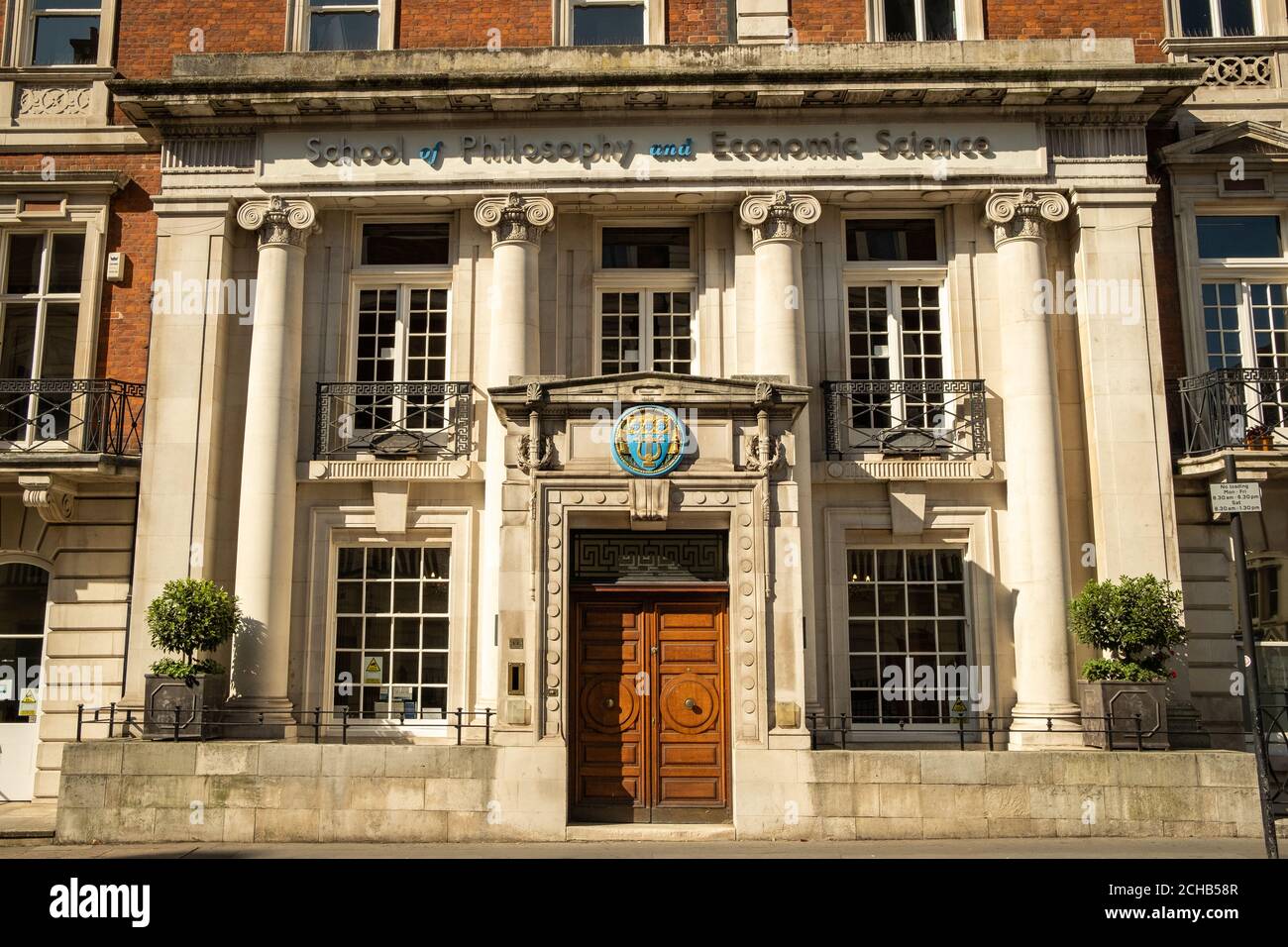 London - September 2020: School of Philosophy and Economic Science in Marylebone Stockfoto