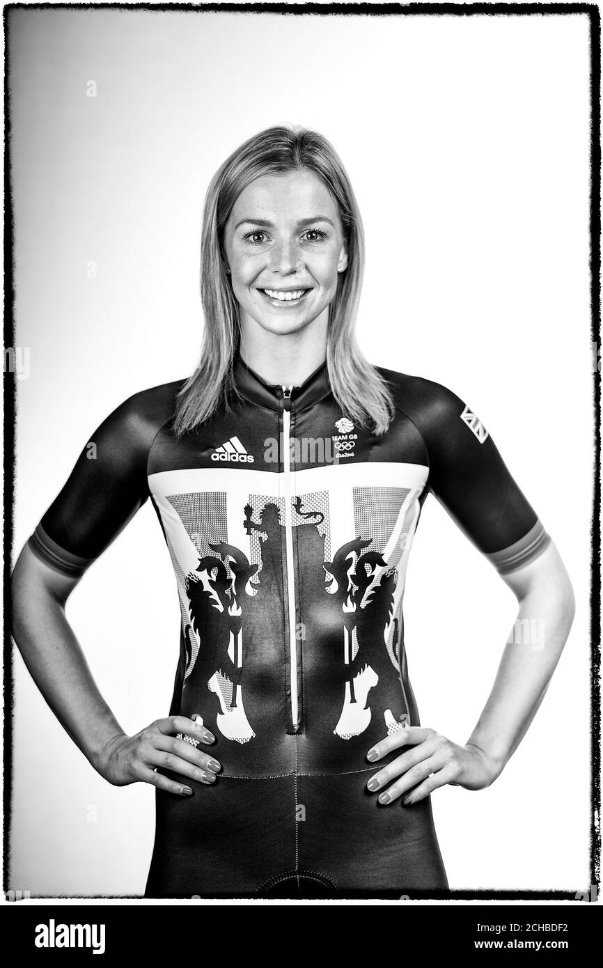 Großbritanniens Rebecca James bei einem Team GB Track Cycling Event in The Celtic Manor Resort in Newport. Stockfoto