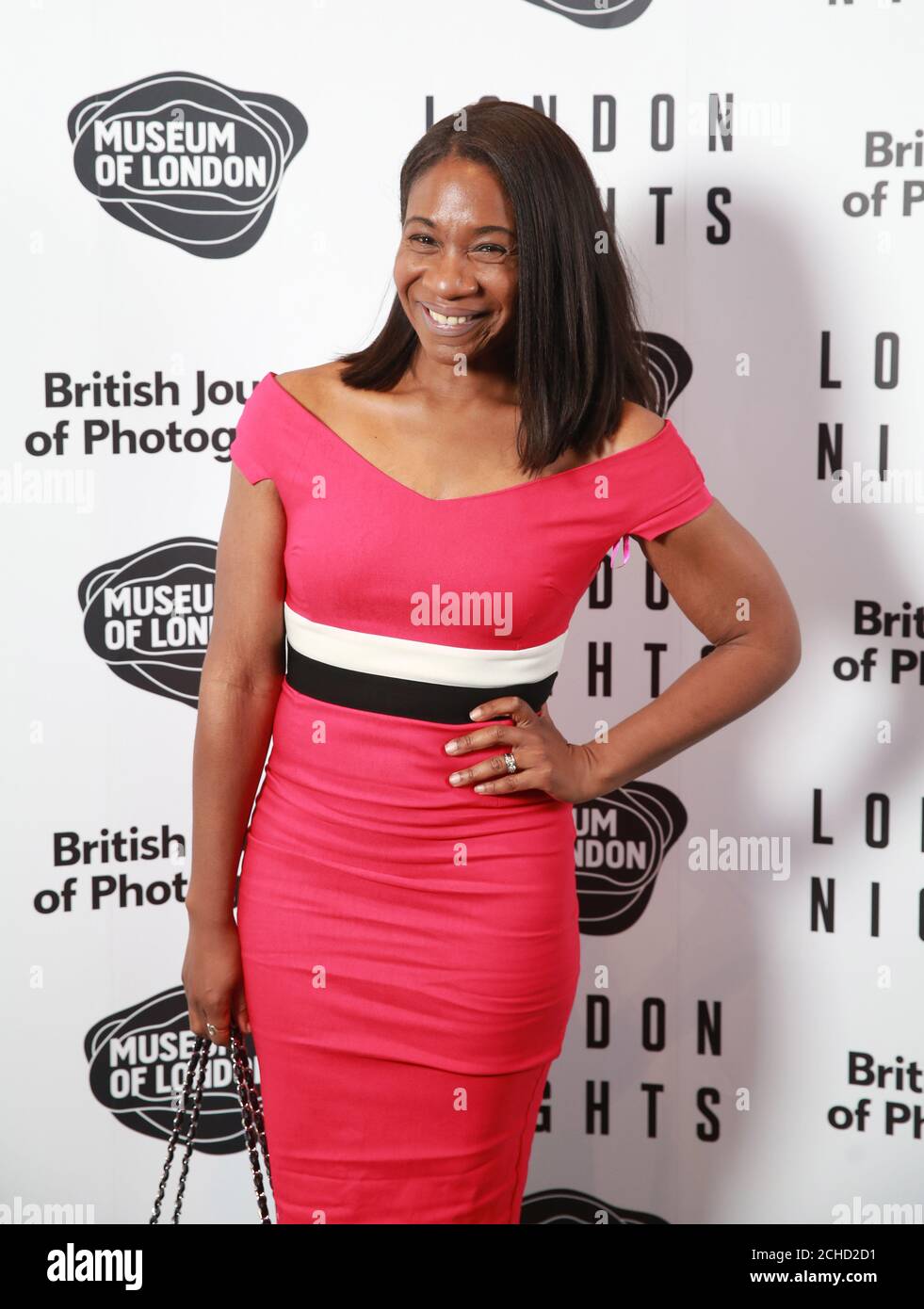 REDAKTIONELLE VERWENDUNG NUR Karen Bryson MBE kommt zur VIP-Eröffnung der London Nights Fotoausstellung im Museum of London. Stockfoto