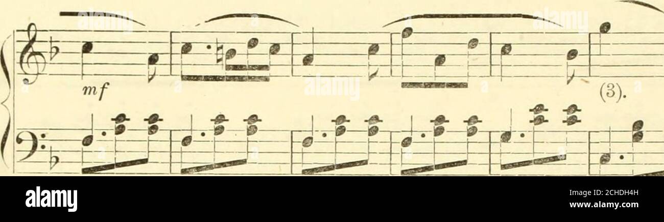 . Die eklektische Klavierforte-Schule : arrangiert aus den Werken der besten europäischen Komponisten, nämlich Cramer, Clementi, Herz, Hunten, Beyer, Burgmuller, Czerny, Bertini, Moscheles, Diabelli, Kalkbrenner, A. Schmitt, Wallace, Rosellen, &c., mit einer Auswahl von populären amerikanischen Autoren : Das ganze bilden einen elementaren und progressiven Kurs von Anweisungen mit Skalen, Übungen und Stücke sorgfältig gefingert nach der neuesten und am meisten anerkannten Methode . (2). Zählen Sie drei Achtel in jedem Takt. DER LINDENWALZER. Nr. 3.Grazioso. r in -A-A- S =/i=tp: (2)- s i1 re q= €- m *+ *= m± pia. ICH Stockfoto
