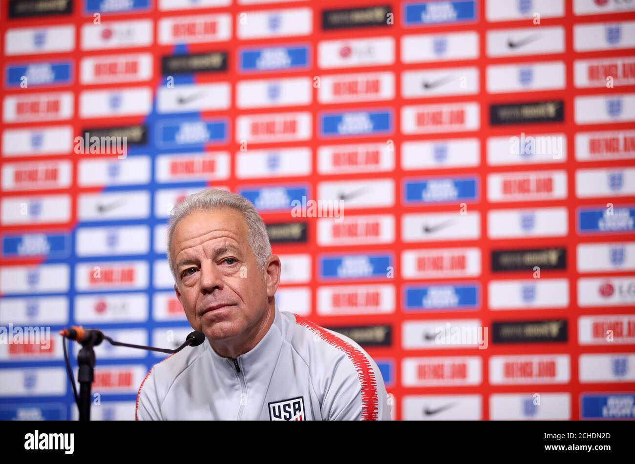 USA Interim Manager Dave Sarachan während der Pressekonferenz im Wembley Stadium, London. Stockfoto