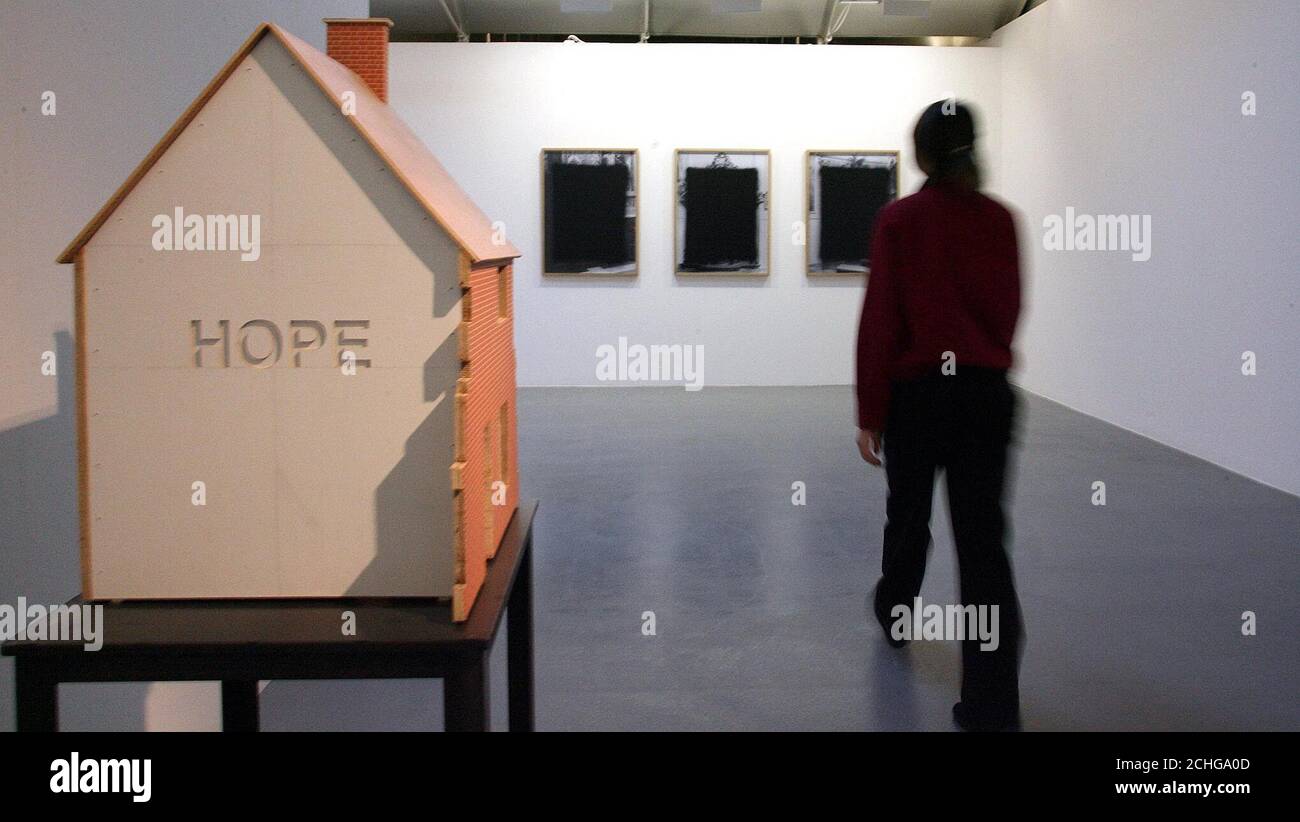 Nathan Coley's Turner Prize 2007 Beitrag bei der Tate Liverpool. Stockfoto
