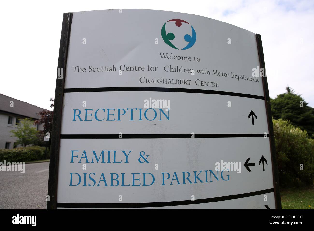 Eine allgemeine Ansicht des Craighalbert Zentrums. Coronavirus-Anpassungen wurden im Scottish Centre for Children with Motor Impairments, Craighalbert Centre, Cumbernauld, installiert, da Schottland die Maßnahmen zur Sperrung des Coronavirus schrittweise aufhebt. Stockfoto