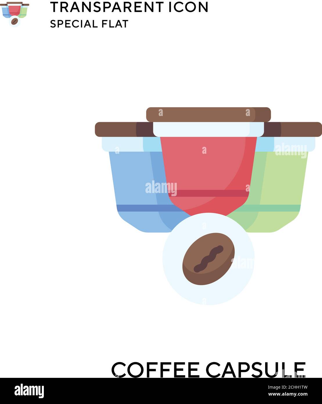 Vektorsymbol für Kaffeekapseln. Flache Illustration. Vektor EPS 10. Stock Vektor