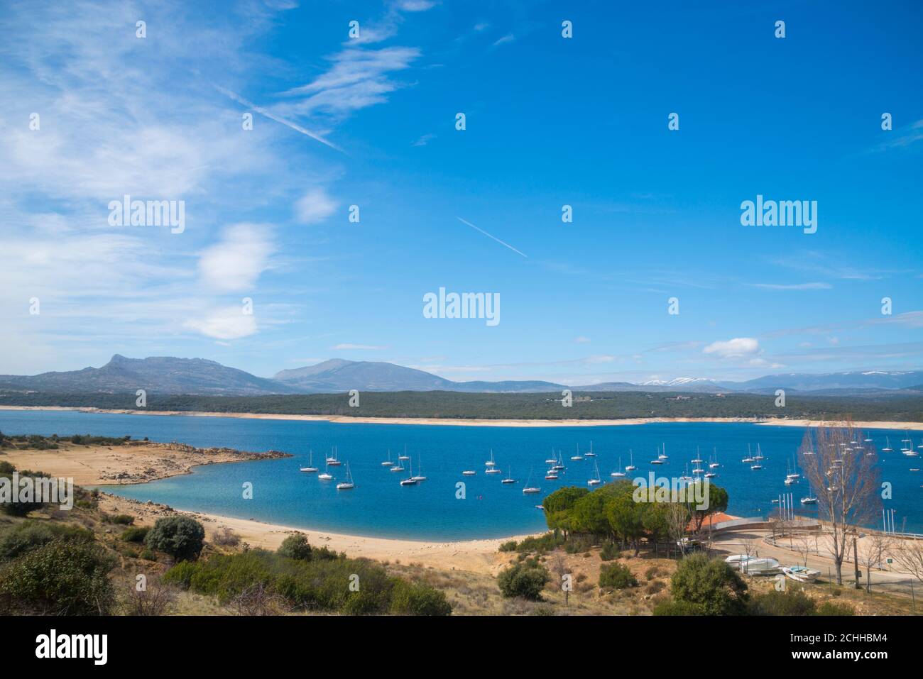 Behälter. El Atazar, Provinz Madrid, Spanien. Stockfoto