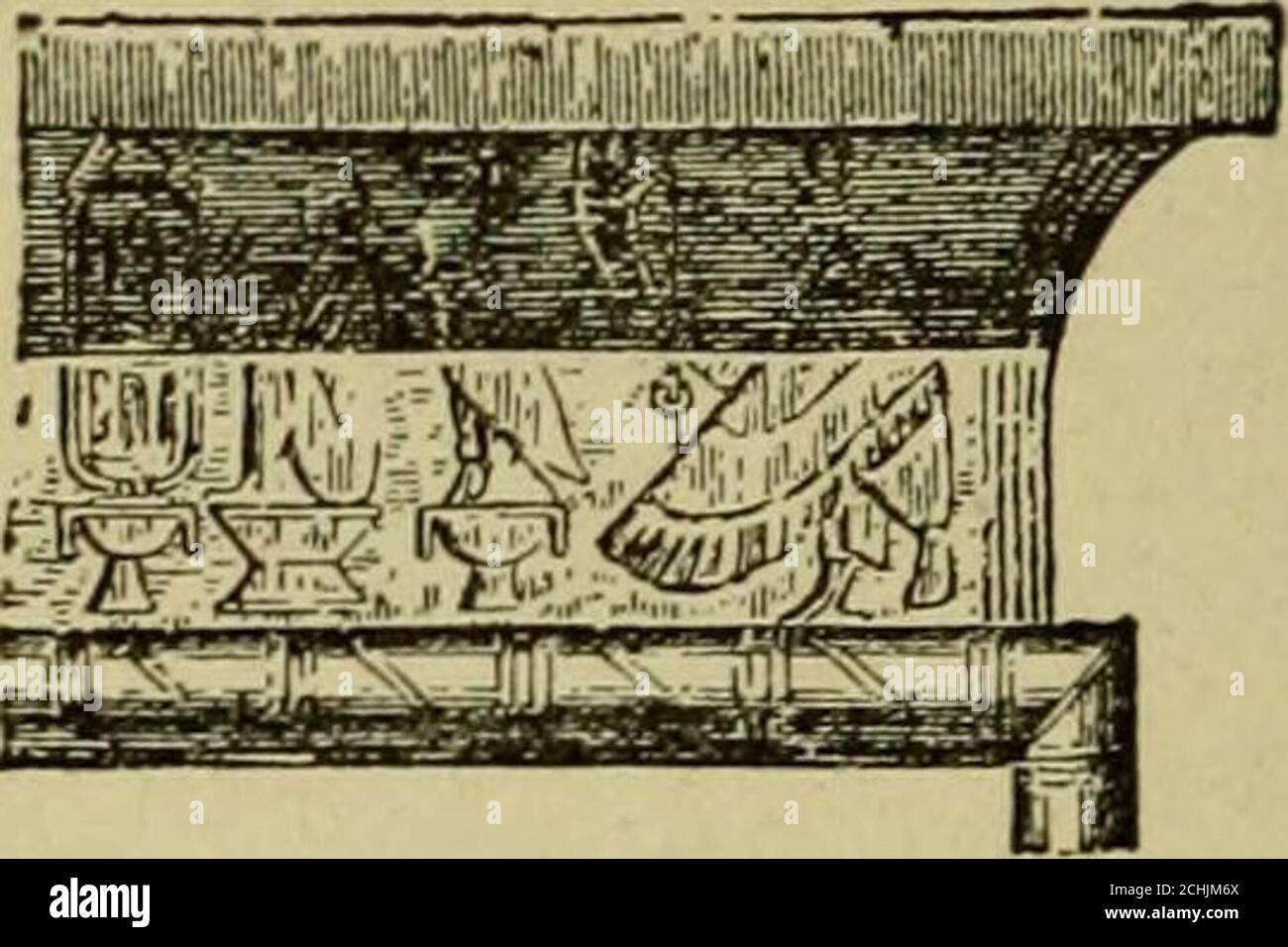 . Einfache Schritte in der Architektur und Architekturzeichnung .. . mns mit einer pyramidenförmigen Spitze. Zu festlichen Anlässen wurden Fahnenstäbe aus den Pylonen gehiebe. Daß diese Pylone nur für Tore und nicht für Gebäude mit einem selbständigenZweck bestimmt waren, kann aus dem geringen Verhältniss, das ihre Tiefe zu ihrer Länge trägt, angenommen werden. Sie waren general aus kolossalen Dimensionen konstruiert. Zum Beispiel ist der erste Mast am Palast von Karnak 370 Fuß lang und 48 Fuß tief. 110 EINFACHE ARCHITEKTURUNTERRICHT auf dem Pylon grenzt an den Vorplatz mit Fluren (siehe Abb. 22 D) mit Reihen von Spalten (E Stockfoto