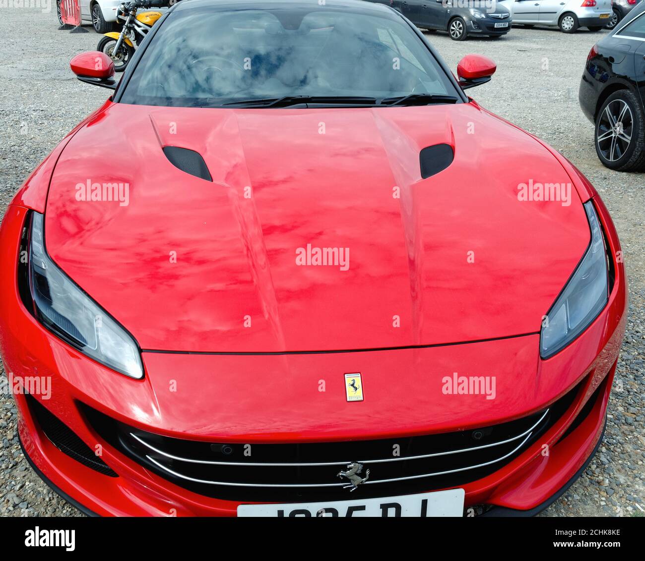 Detail eines roten Portofino Ferrari Sportwagen Stockfoto
