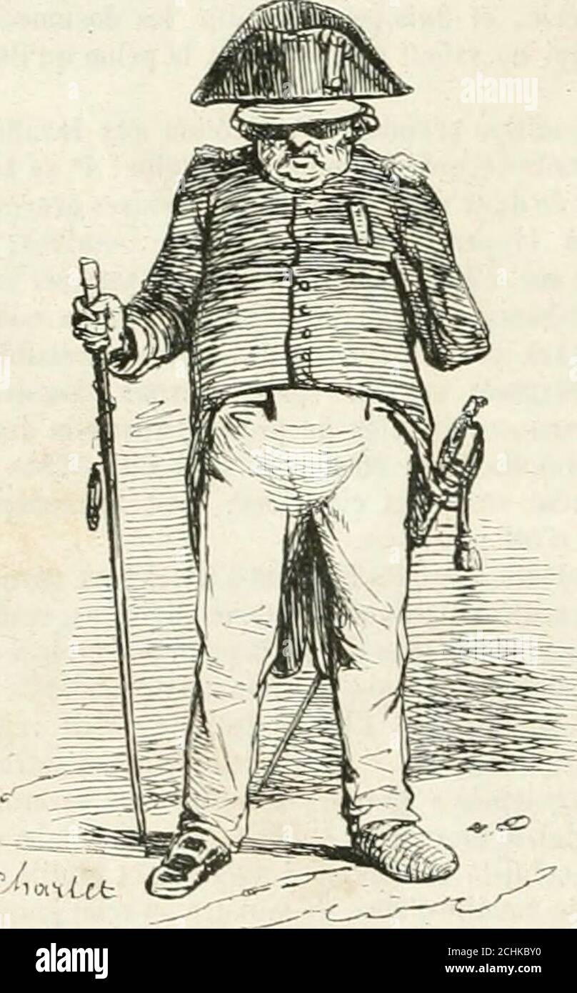 . Les Français peints par eux-mêmes . s en Chair et en os. Tous les gouvernements ont fourni leur continventdinvalides, lie là, plusieurs )diysionomies distinctes,aussi tranchées que les systèmes politiques dont ellessont une Inkarnation partielle. UN rien vous les signa-lera, un coup dreil, un geste, un détail de costume, uneparole, un refrain surtout. Chez les Français, peuplechanteur, la chanson est la pierre de touche des carac-tères. On pont juger des honmies parles couplets (piils 88 LINVALIDE. Afflictionnent, et les invalides ne font pas exception à larégie. Ainsi vous reconnaîtrezdans Stockfoto